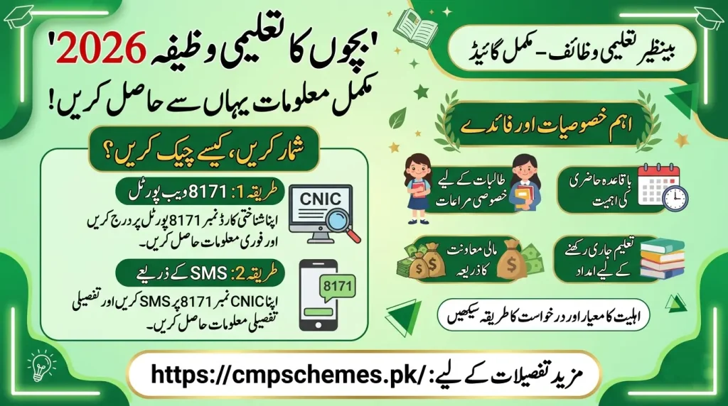 Bachon ka Wazifa check online by CNIC 2026 Pakistan