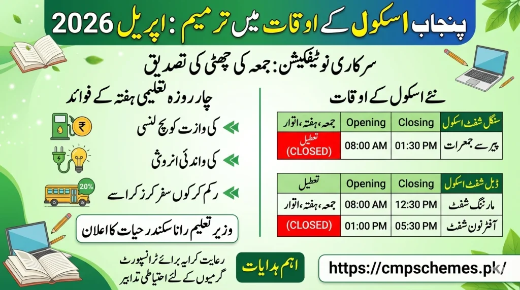 School timing notification today 2026