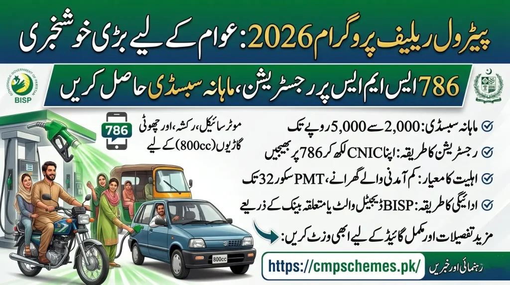 petrol subsidy via 786 SMS